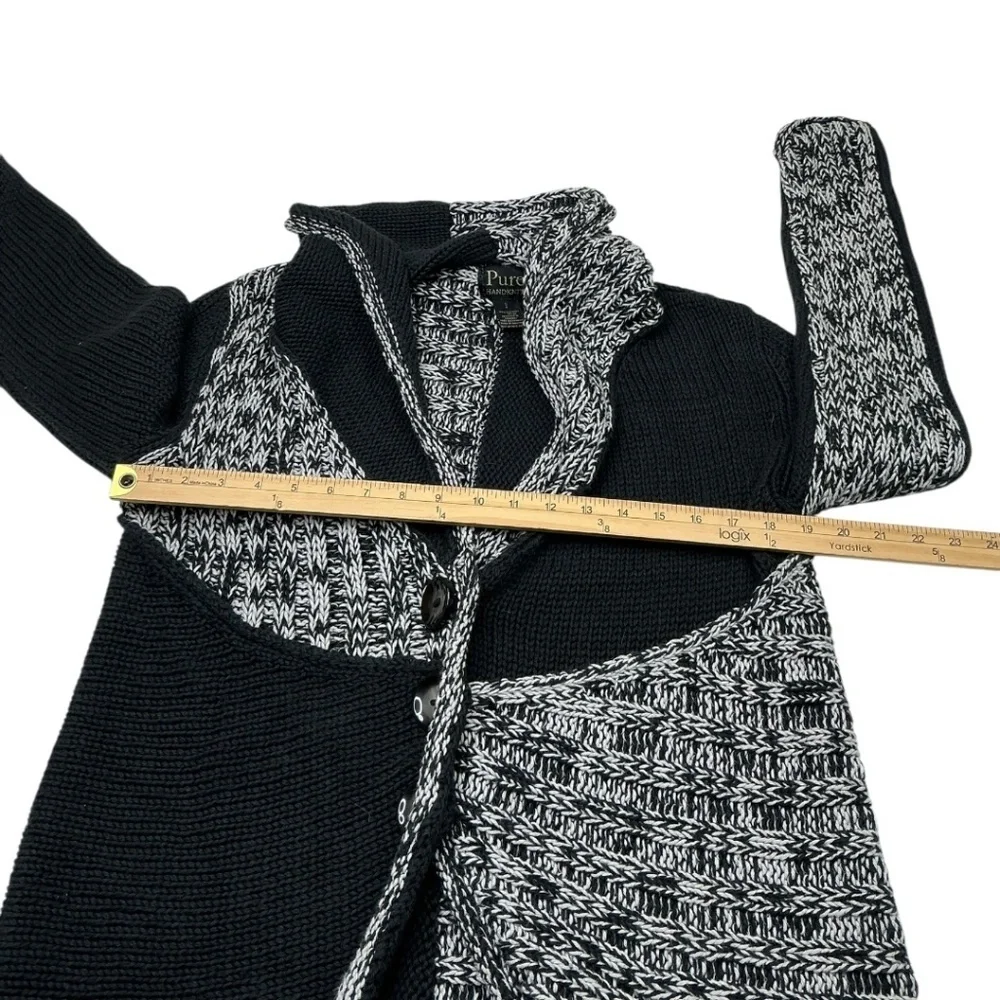 Pure Handknit Chunky Knit Crochet Cardigan Sweater